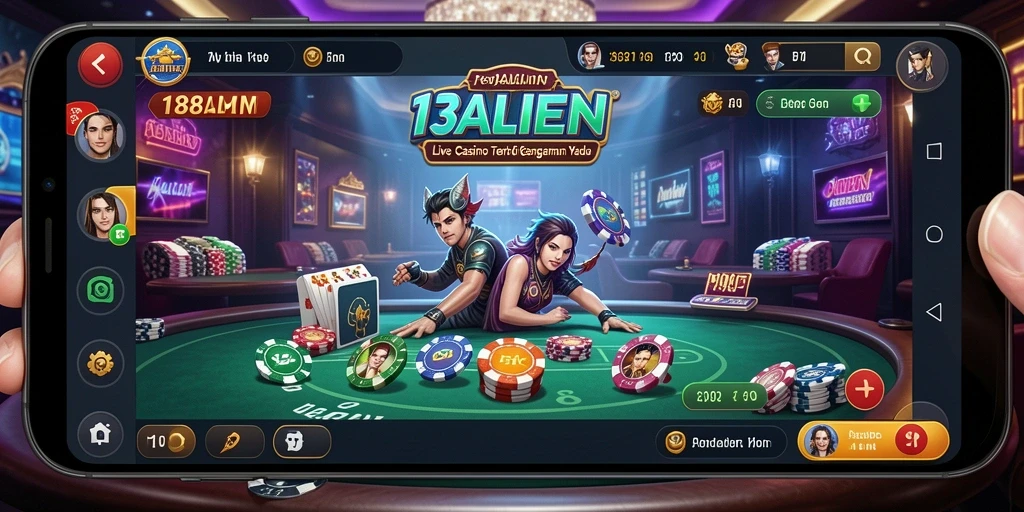 Tampilan gameplay menarik dari 138ALIEN yang menampilkan interaksi dealer langsung.