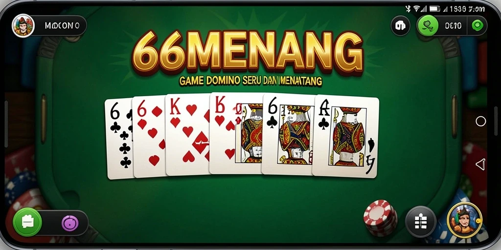 Screenshot gameplay 66MENANG menampilkan momen seru bermain Domino.