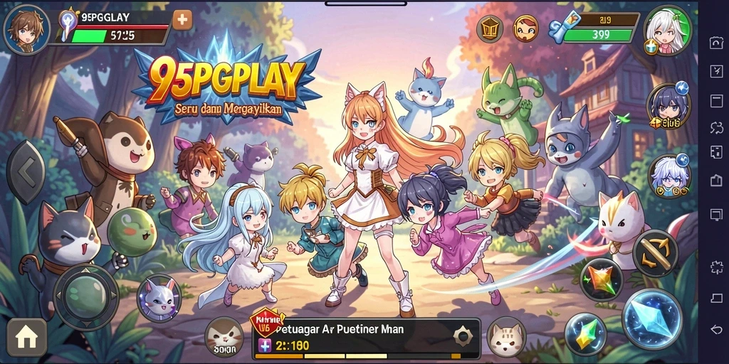 Tampilan gameplay seru dan karakter Anime menarik dalam 95PGPLAY.