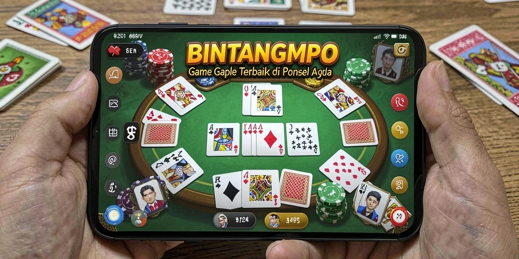 Tampilan gameplay seru dalam BINTANGMPO, game Gaple yang menarik.