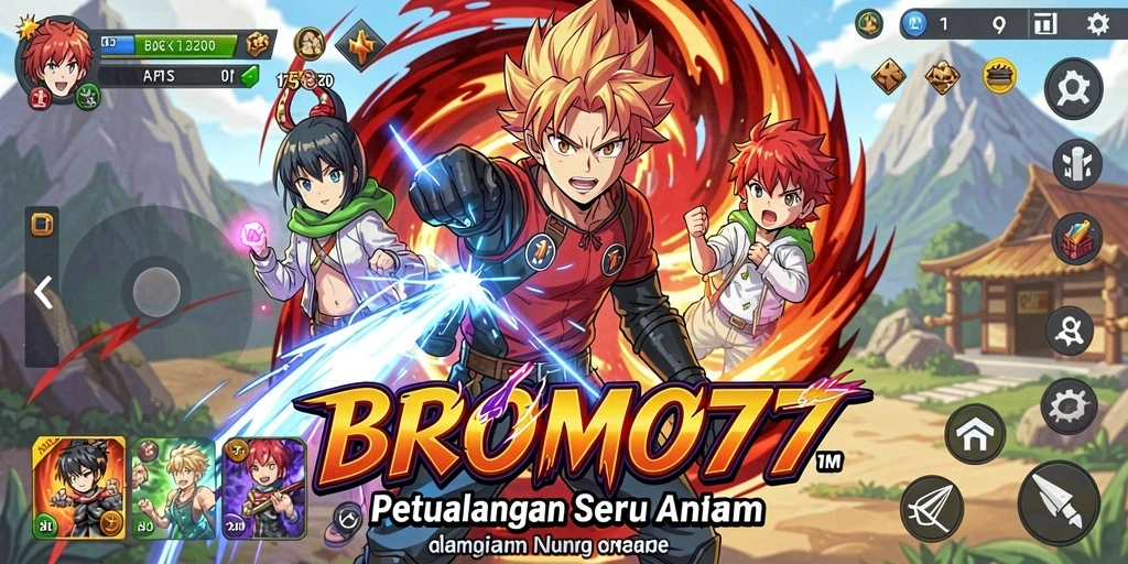 Tampilan gameplay seru BROMO77 di dunia Anime.