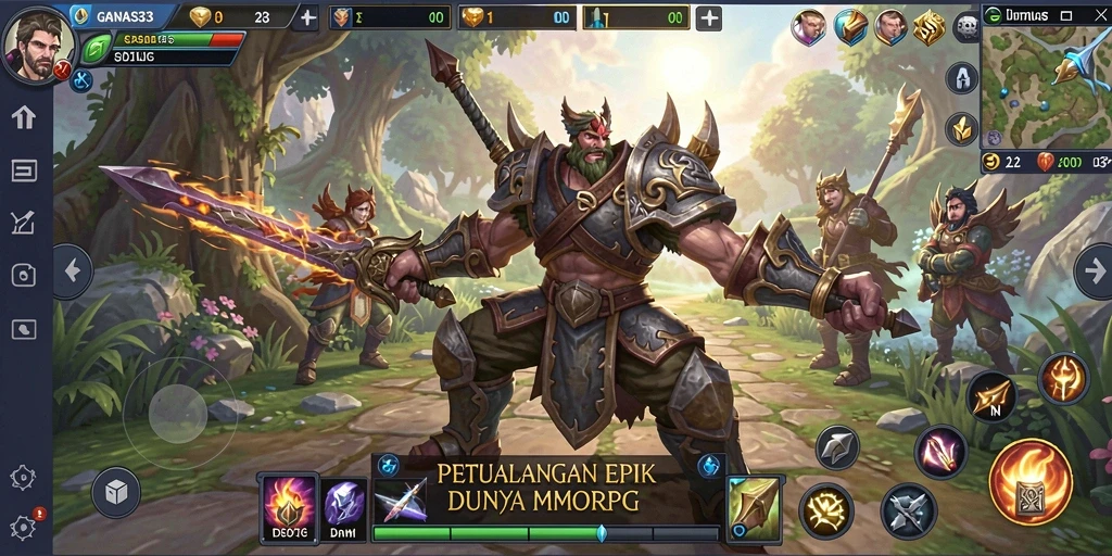 Tangkapan layar menampilkan aksi seru dalam gameplay MMORPG.