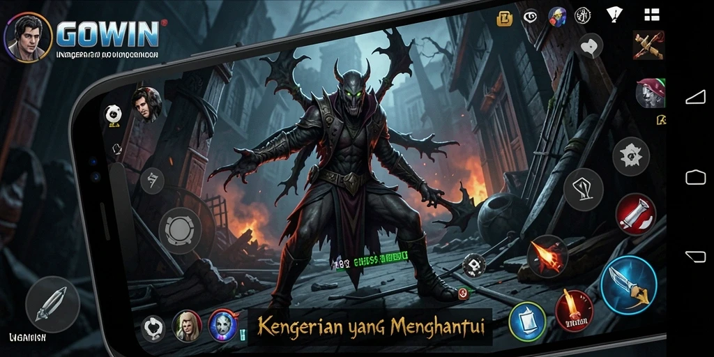 Screenshot GOWIN menunjukkan suasana mencekam selama gameplay.