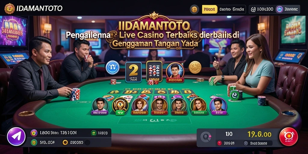 Tampilan gameplay Live Casino yang mendebarkan di IDAMANTOTO.