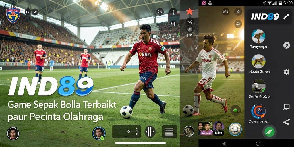 Screenshot gameplay IND89 dengan aksi seru di lapangan sepak bola.