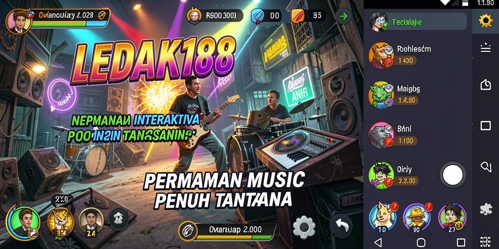 Screenshot gameplay LEDAK188 menunjukkan serunya bermain musik.