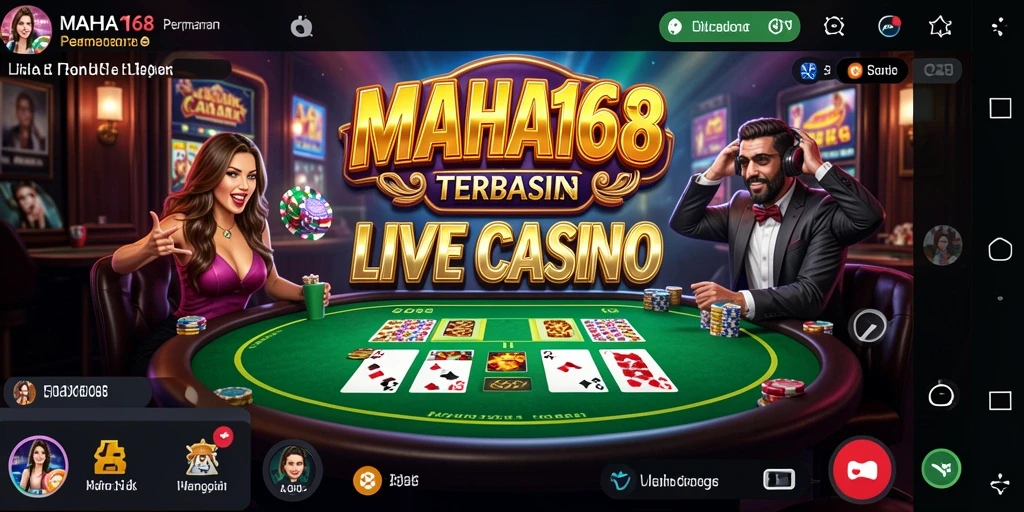 Screeenshot utama MAHA168 menunjukkan gameplay Live Casino yang mendebarkan.