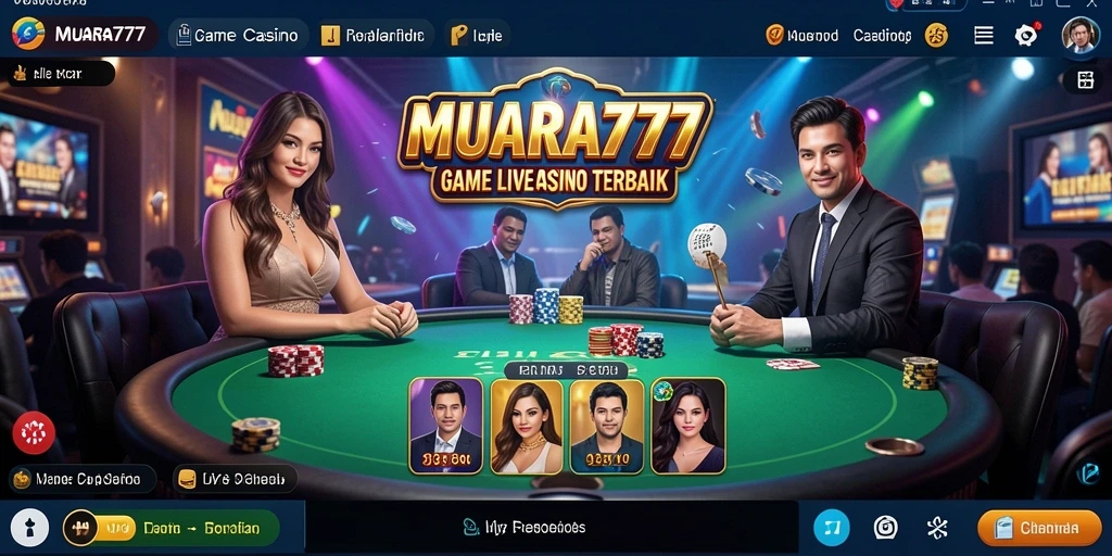 Screenshot gameplay seru di MUARA777 yang menunjukkan dealer profesional dan pemain aktif.