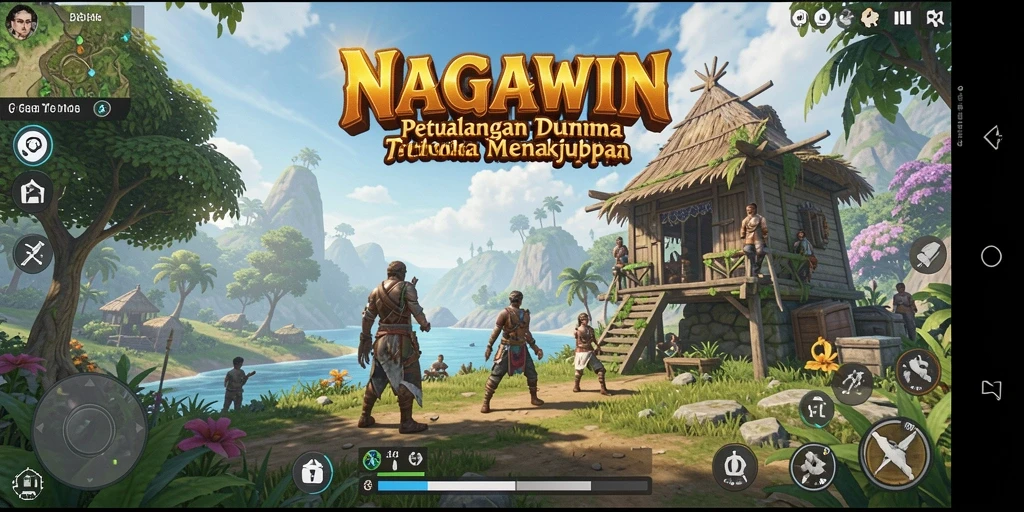 Screenshot gameplay NAGAWIN menampilkan eksplorasi yang mendalam di dunia terbuka.