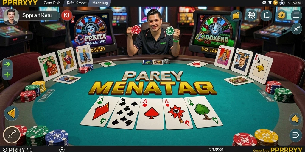 Tampilan gameplay seru dari PPRRYY saat bermain poker.