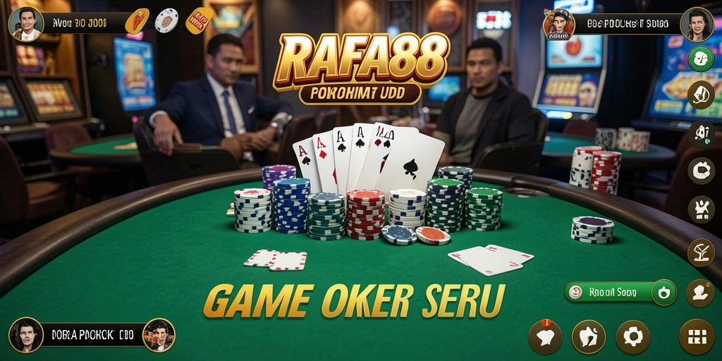 Screenshot RAFA88 menampilkan suasana permainan Poker yang seru.