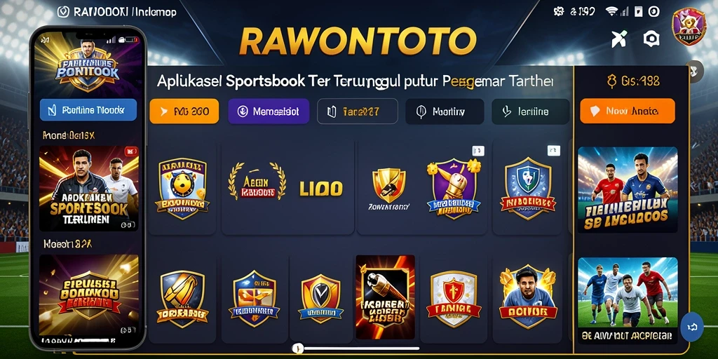 Tampilan gameplay menarik dari RAWONTOTO menunjukkan fitur Sportsbook.
