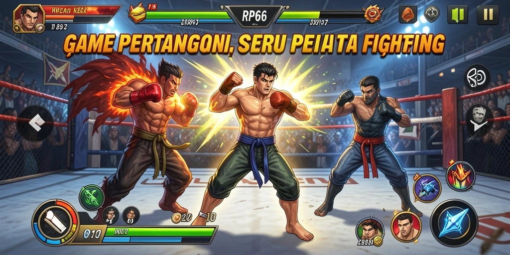 Tangkapan layar utama RP66 menunjukkan aksi pertarungan yang intens.