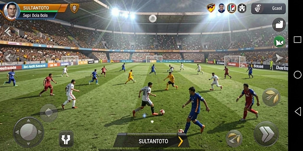 Screenshot SULTANTOTO yang menampilkan momen seru di lapangan sepak bola.