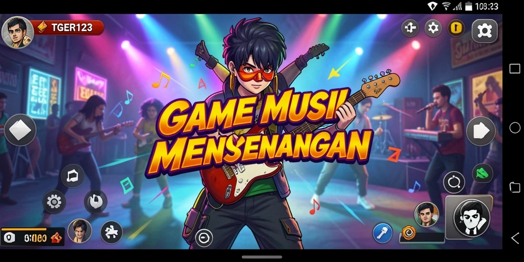 Tampilan gameplay yang seru dari TGER123 dengan berbagai lagu.
