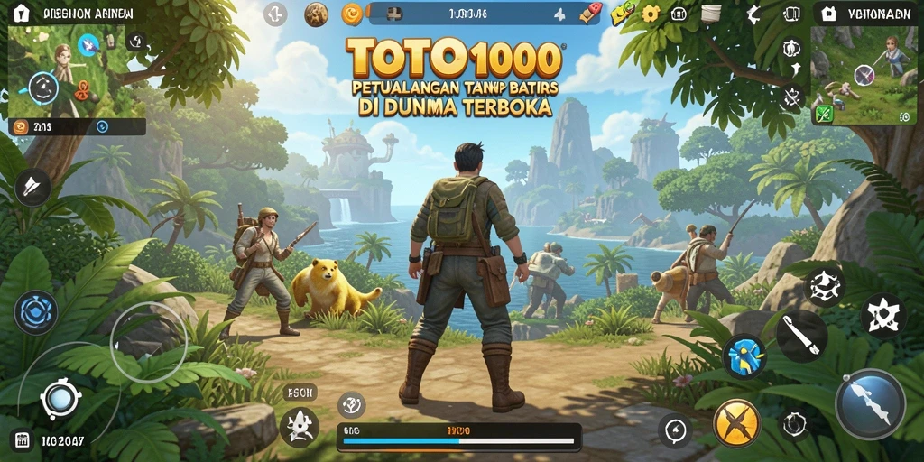 Tangkapan layar dari gameplay seru TOTO1000 di dunia terbuka.