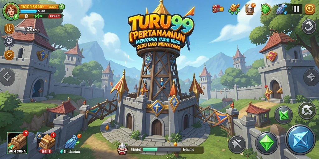 Tangkapan layar utama TURU99 menampilkan aksi seru dalam strategi Tower Defense.