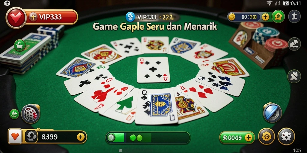 Tampilan menarik dari gameplay Gaple di VIP333.