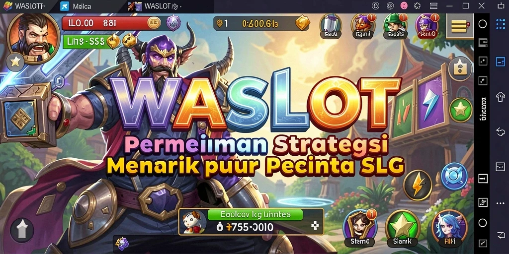 Screenshot utama WASLOT menampilkan serunya gameplay SLG dan strategi yang mendebarkan.