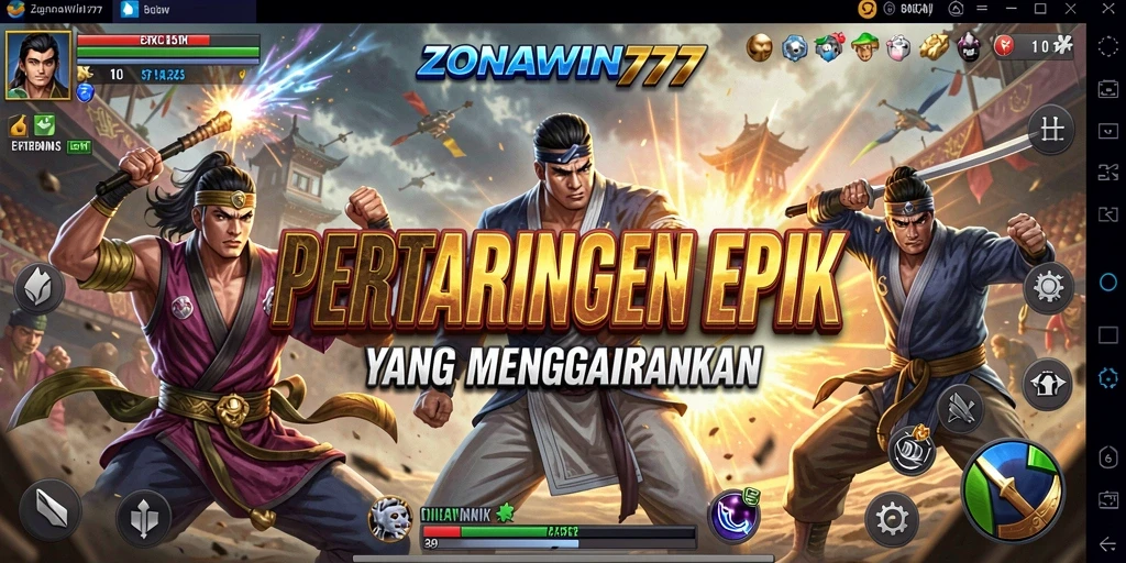 Tampilan gameplay ZONAWIN777 yang seru saat pertarungan berlangsung.